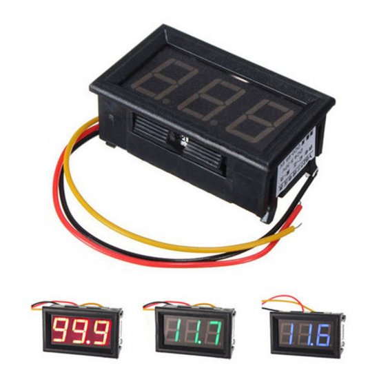 Dijital DC Voltaj Göstergesi Voltmetre Display 0-100V - Kasalı