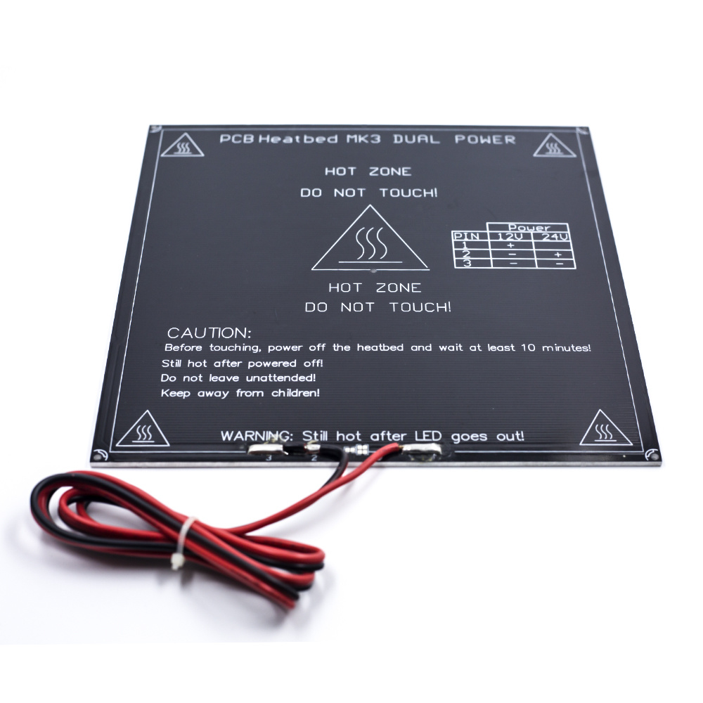 MK3 Alüminyum Siyah Isıtıcı Tabla 12V-24V Duel Power
